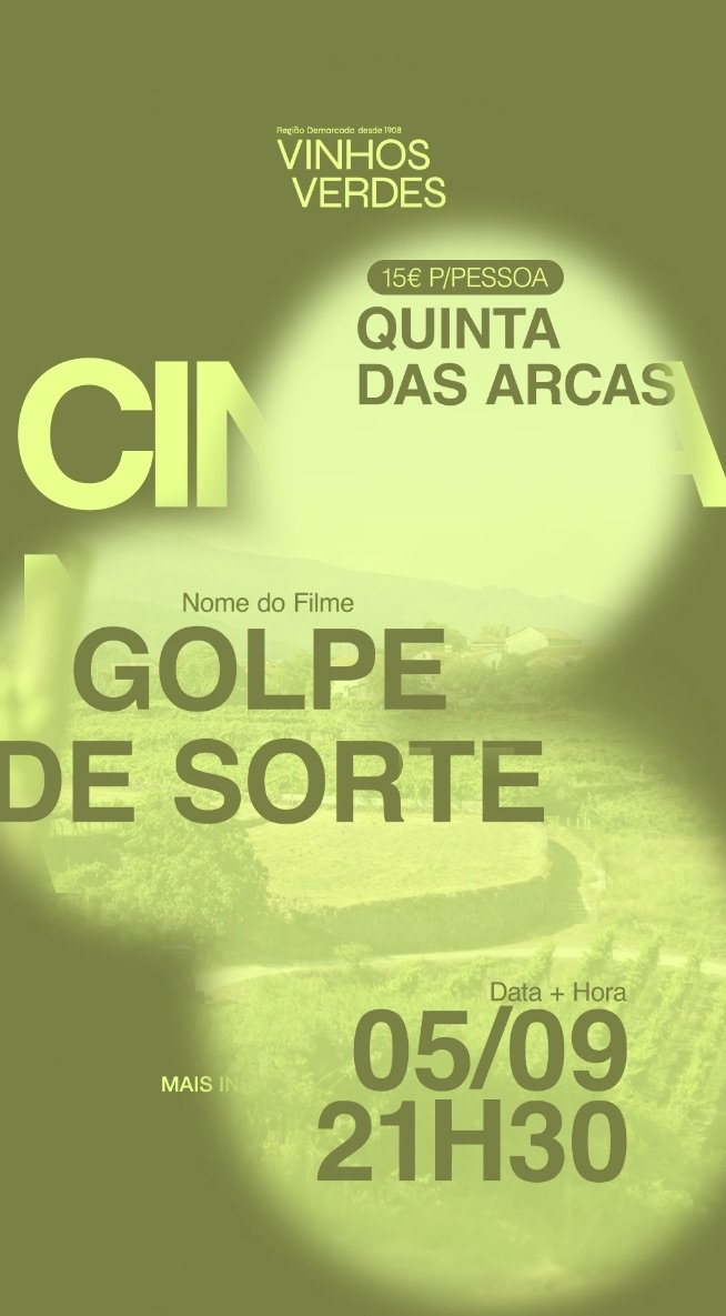 Ciclo de Cinema na Vinha 2026 &ndash; &Uacute;ltimta sess&atilde;o a 5 de Setembrona Quinta das Arcas com o filme &ldquo;Golpe de Sorte"